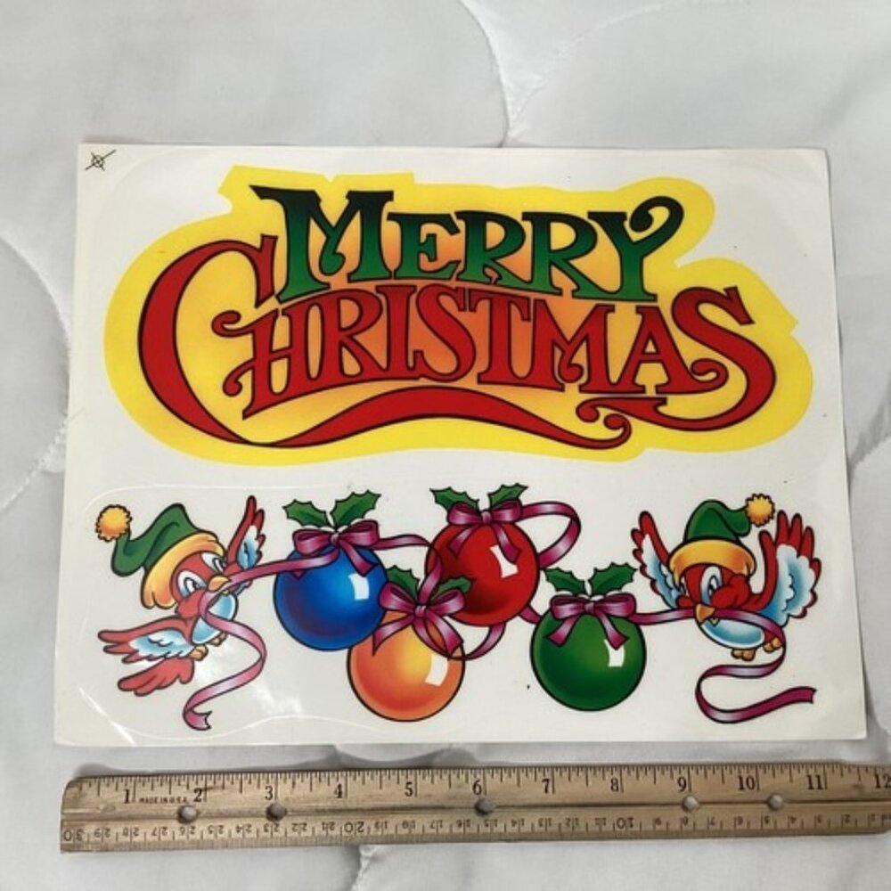 Vintage Christmas Static Cling Window Kit Santa Holiday 9x12 Sheets Set Of 5 - Picture 6 of 10